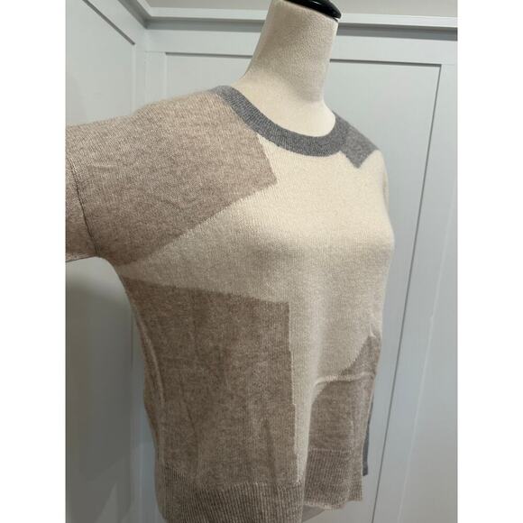 White + Warren Star Pattern Cashmere Sweater - Picture 3 of 4